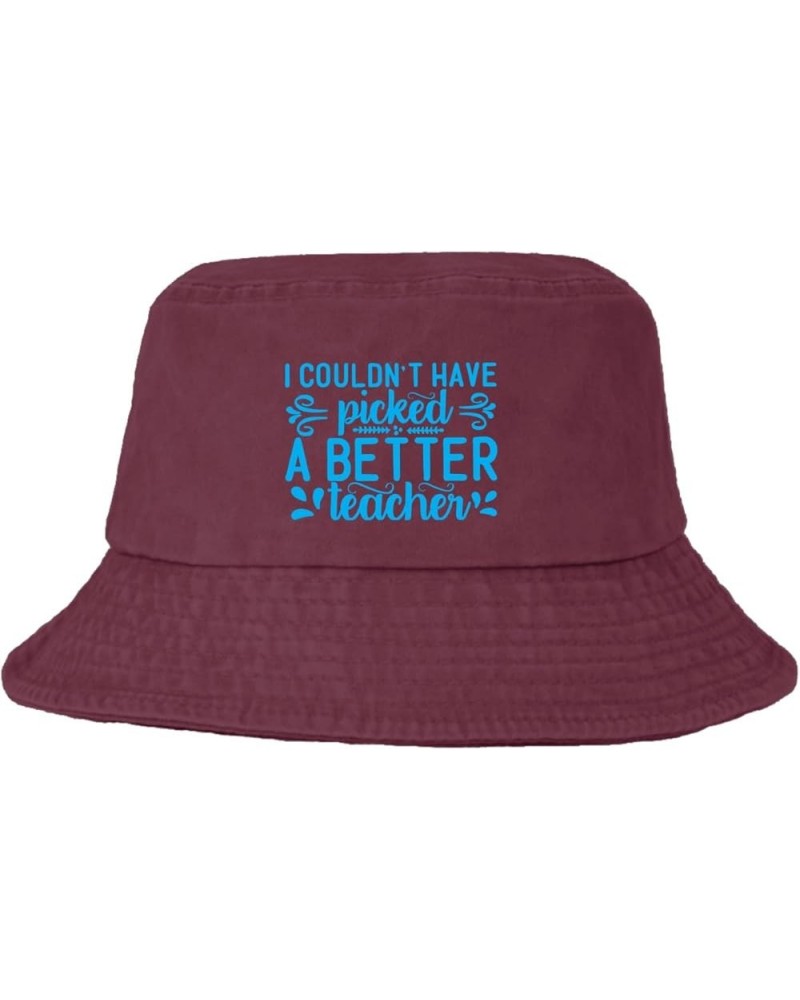 I Couldn't Have Picked A Better Teacher Bucket Hat Bucket Hat Trendy Men Hats Hiking Accessories for Travel Must Deep Rose $1...