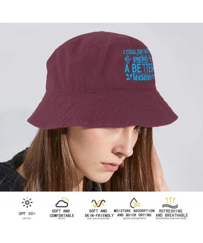 I Couldn't Have Picked A Better Teacher Bucket Hat Bucket Hat Trendy Men Hats Hiking Accessories for Travel Must Deep Rose $1...