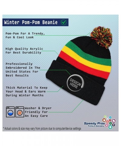 Pom Pom Beanies for Women Jalapeno A Embroidery Skull Cap Vegetables Winter Hats for Men Acrylic 1 Size Rasta Personalized Te...