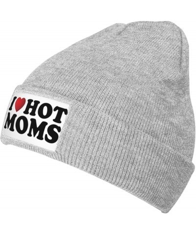 I Love Hot Moms Beanie Hat Men Knit Skull Cap Women Winter Warm Hat Knitted Hat Slouchy Stocking Hat Black Gray $11.76 Skulli...