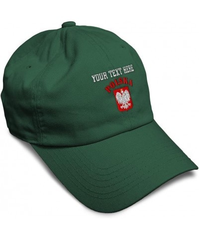 Soft Baseball Cap Poland Polska Seal Flag Embroidery Flags World Cup Soccer Cotton Dad Hats for Men & Women Forest Green Pers...