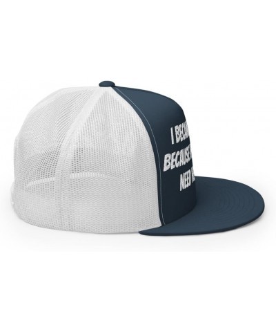 Veterinary Trucker Cap, I Became a Vet Tech Because Veterinarians Need Heroes Too- Embroidery Navy/ White $17.04 Baseball Caps