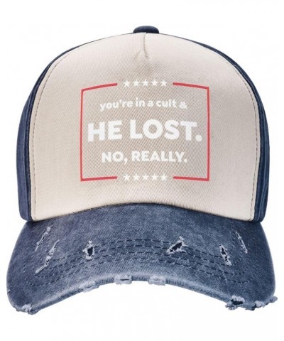 Anti Trump You're in A Cult and He Lost No Really Upgrade Your Style with Funny Adjustable Cotton Baseball Caps for Men and W...