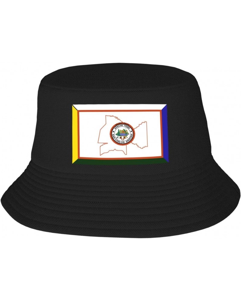 Flag of The San Carlos Apache Tribe Bucket Hat for Women Men Bucket Hats Summer Sun Hats Beach Travel Fishing Golf Cap Black ...