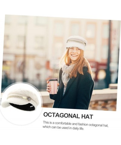 1 PC Octagonal Hat Tan Hats for Women Felt Hats for Women Golf Scally Hat Hat De Mujer Newsboy Hat White $12.46 Berets