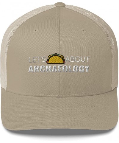 Let's Taco About Archaeology Archaeologist Adjustable Trucker Cap Mesh Hat Khaki $17.57 Baseball Caps