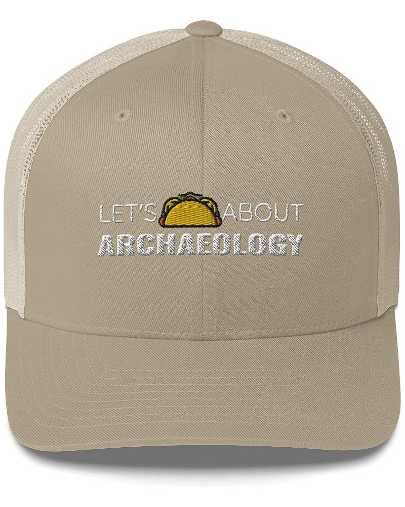 Let's Taco About Archaeology Archaeologist Adjustable Trucker Cap Mesh Hat Khaki $17.57 Baseball Caps