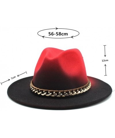 Cap Paint Gradient Woolen Flat Brim Big Brim Hat Autumn and Winter British Style Fashion Jazz Hat Fengyan Cowboy Hats Taro Pu...