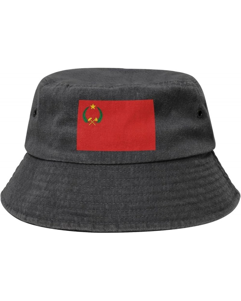 Flag of The People's Republic of The Congo Bucket Hat for Men Women Outdoor Washed Cotton Sun Hats Travel Beach Hat Black $14...