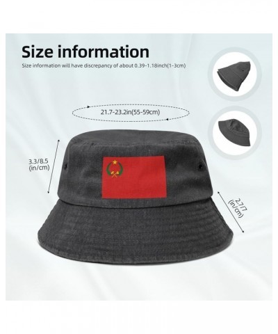 Flag of The People's Republic of The Congo Bucket Hat for Men Women Outdoor Washed Cotton Sun Hats Travel Beach Hat Black $14...