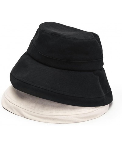 100% Cotton Canvas Fisherman hat Women Summer Sunscreen Casual hat Mz010-black $7.64 Baseball Caps