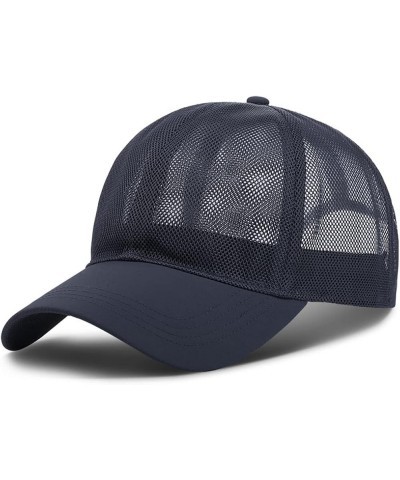 Breathable Sun Hat Summer Outdoor Mesh Cap Baseball Cap for Men Women(Black) Navy Blue $6.79 Baseball Caps