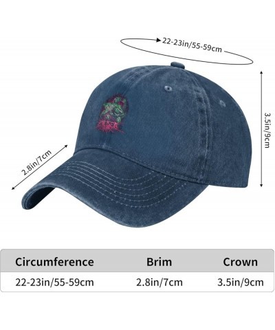 Chelsea Music Grin Hats for Men Women Cap Fashion Baseball Caps Adjustable Washed Denim Print Casual Hats Black Navy Blue $9....