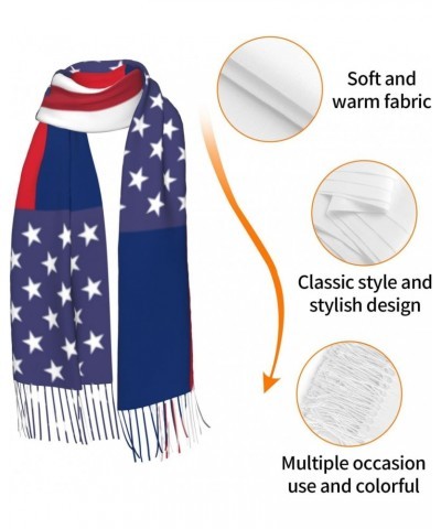 America Laos Friendship Flag Embrace Elegance Fringed Scarf Comfort Luxury Warm 27inÃ—77in $21.58 Scarves