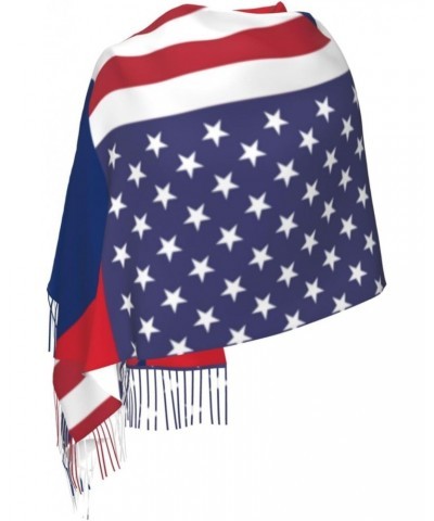 America Laos Friendship Flag Embrace Elegance Fringed Scarf Comfort Luxury Warm 27inÃ—77in $21.58 Scarves