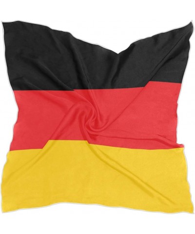 24inch Women's Square Silk German Flag Pattern Hair Scarves and Wraps Headscarf for Gift(f) $8.83 Scarves