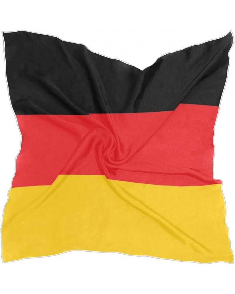 24inch Women's Square Silk German Flag Pattern Hair Scarves and Wraps Headscarf for Gift(f) $8.83 Scarves