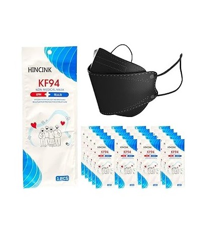 [30 Pack]Kf94 Masks [Individually Packaged] Unisex, 4-Layer Mask, Tri-Folding Style for Adult and Older (30Pcs, Pink) Black 3...