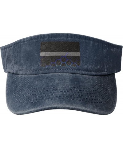 Honeycomb Style Thin Silver Line Flag Sun Hat Sun Visor Hats for Women Men Baseball Cap Golf Hats Navy Blue $13.02 Visors