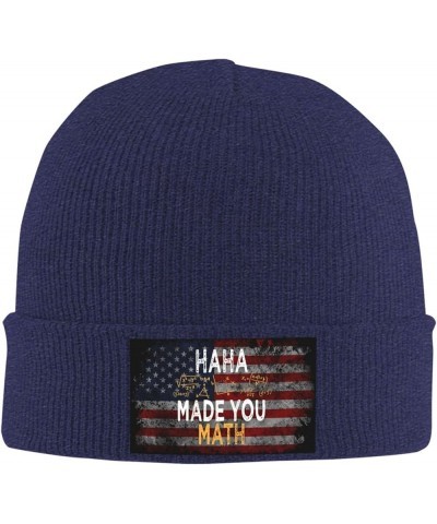 Made You Math Teacher Math Cozy Knitted Hat for Winter - Warm Comfort Black Navy Blue $11.15 Skullies & Beanies