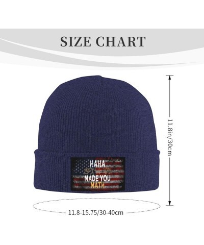 Made You Math Teacher Math Cozy Knitted Hat for Winter - Warm Comfort Black Navy Blue $11.15 Skullies & Beanies