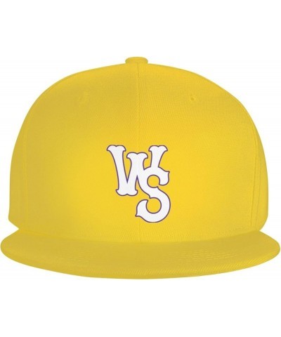 Winston-Salem Dashs Logo Hats for Men Flat Bill Fitted Caps Hiphop Rap Adjustable Baseball Trucker Dad Hat Yellow $13.43 Base...