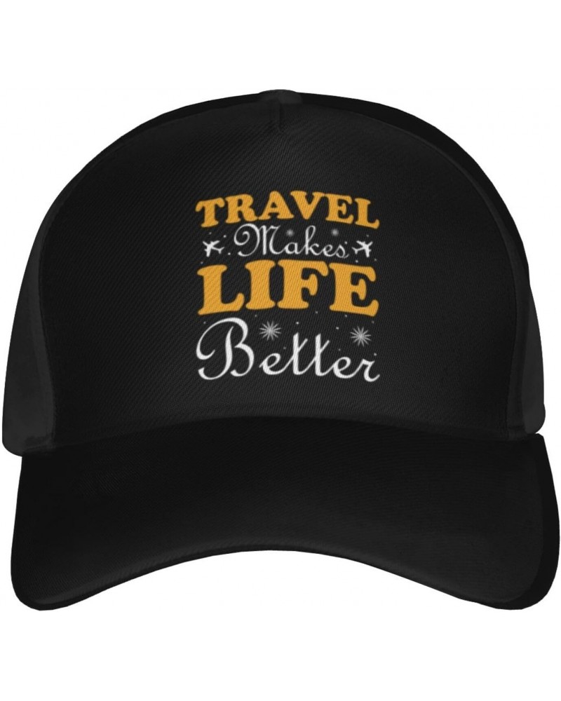 Travel Makes Life Better Baseball Cap Men's and Women's Baseball Hat Adjustable Casual Outdoor Breathable Caps Truck Driver H...