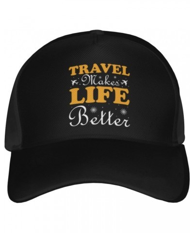 Travel Makes Life Better Baseball Cap Men's and Women's Baseball Hat Adjustable Casual Outdoor Breathable Caps Truck Driver H...