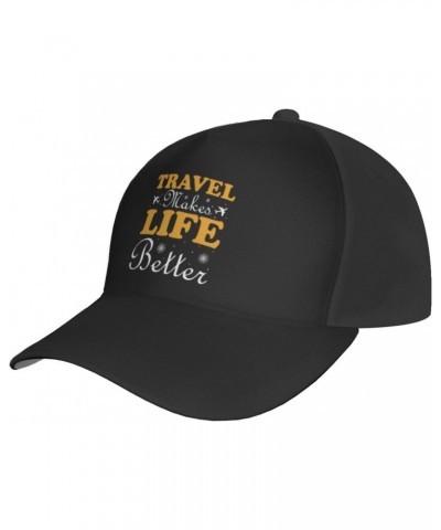 Travel Makes Life Better Baseball Cap Men's and Women's Baseball Hat Adjustable Casual Outdoor Breathable Caps Truck Driver H...