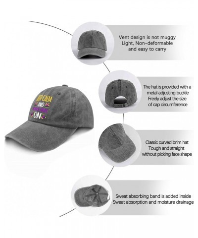 Keep Calm and Mardi Gras On Hats Custom Hats for Men Pigment Black Black Bucket Hat Gifts for Son Hiking Cap Pigment Gray $9....