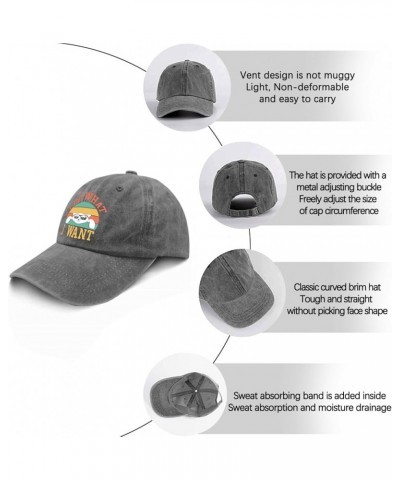 Womens Sun hat Funny cat I do What I Want Summer hat Gym hat Gifts for Grandpa Cycling Caps Pigment Gray $14.14 Sun Hats