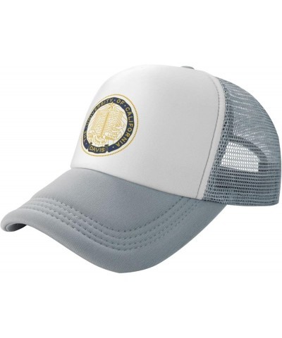 Uc Davis Aggies University Logo Trucker Hats for Both Men and Women - Mesh Baseball Snapback Hats Gray $23.02 Baseball Caps