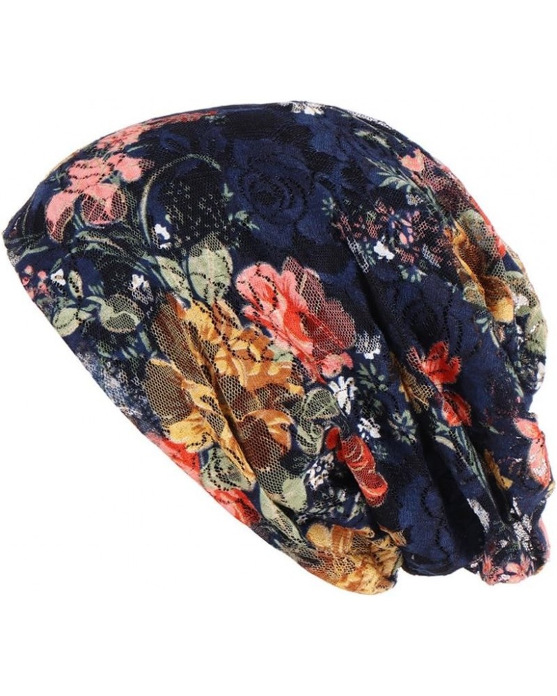 Half Baseball Cap for Women Hat Hair Loss Head Scarf Wrap Womens Active Hat Muslim Hat - Blue $7.80 Rain Hats