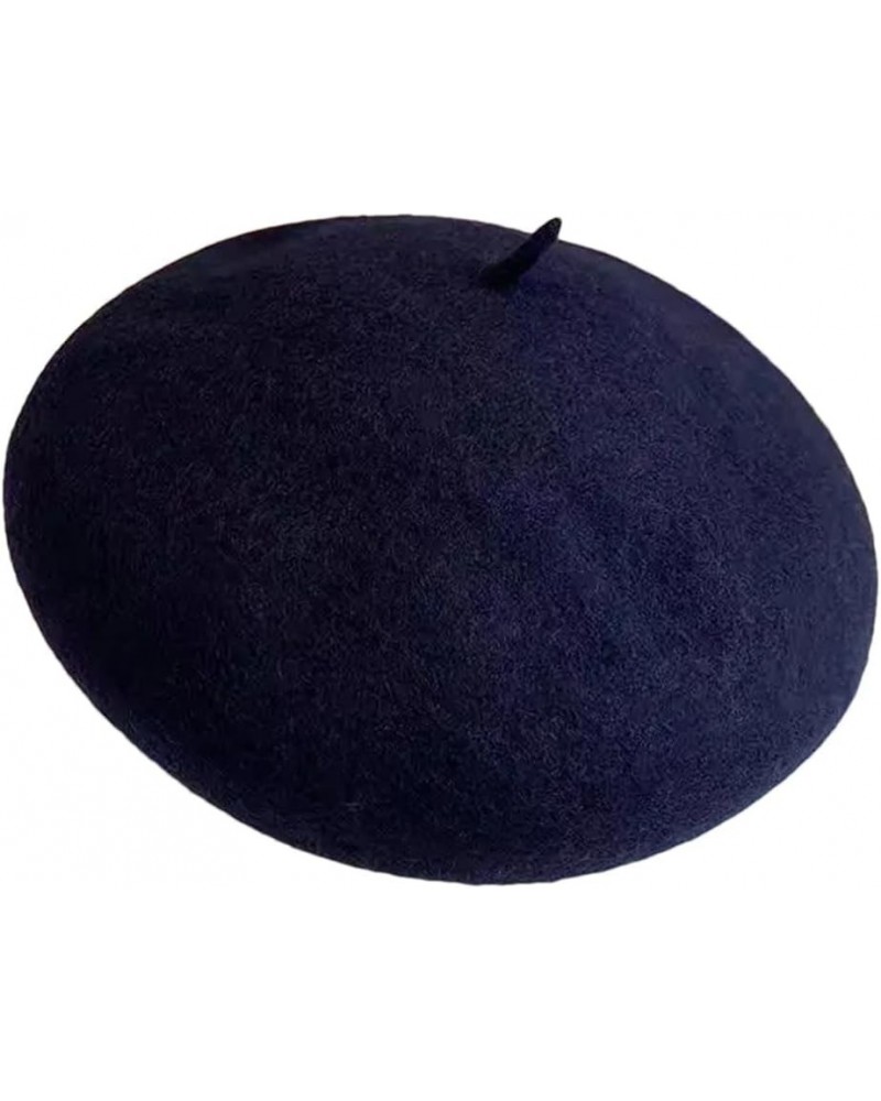 Women Winter Woolen Beret Casual Versatile Thick Pumpkin Hat Tibetan Blue $15.93 Berets