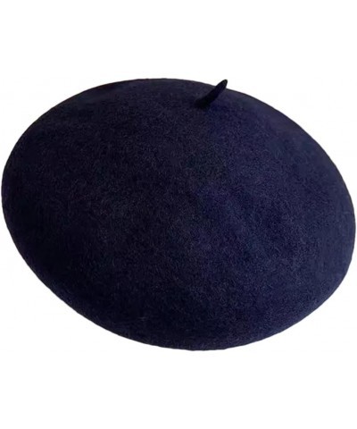 Women Winter Woolen Beret Casual Versatile Thick Pumpkin Hat Tibetan Blue $15.93 Berets