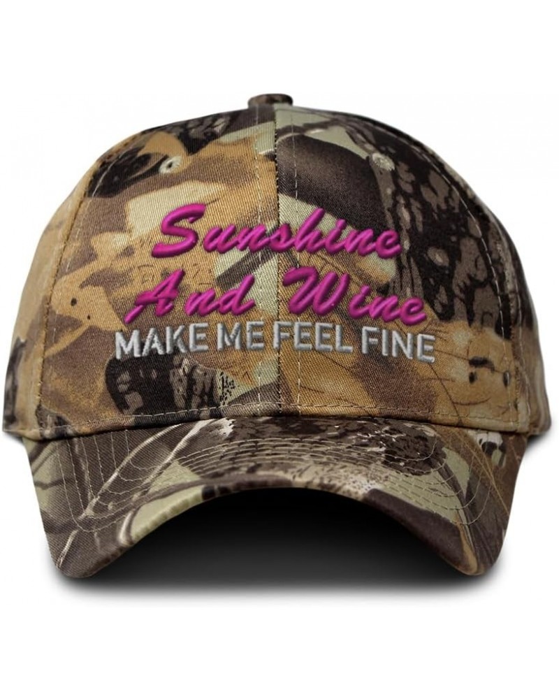 Camo Baseball Cap Sunshine & Wine Make Me Fell Fine Cotton Hunting Dad Hats for Men & Women Forest Tree Khaki $13.50 Baseball...