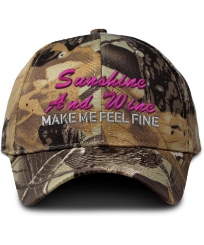 Camo Baseball Cap Sunshine & Wine Make Me Fell Fine Cotton Hunting Dad Hats for Men & Women Forest Tree Khaki $13.50 Baseball...