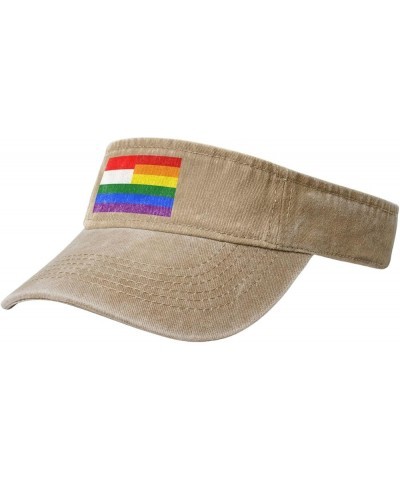 Indonesia Rainbow Flag Sun Visor Hats for Women Men Adjustable Sports Sun Hats Cotton Golf Cap Natural $12.63 Visors