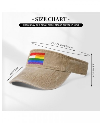 Indonesia Rainbow Flag Sun Visor Hats for Women Men Adjustable Sports Sun Hats Cotton Golf Cap Natural $12.63 Visors