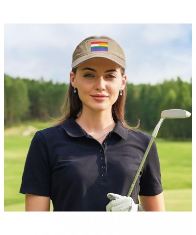 Indonesia Rainbow Flag Sun Visor Hats for Women Men Adjustable Sports Sun Hats Cotton Golf Cap Natural $12.63 Visors