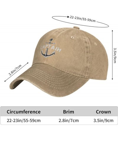 Captain with A Boat Anchor Cowboy Baseball Cap Adjustable Men's and Women's Cotton Dad Baseball Cap Natural $16.80 Baseball Caps