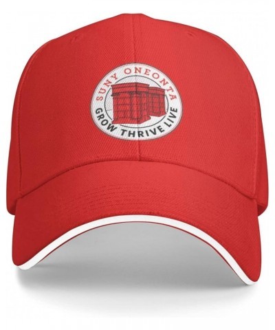 Suny Oneonta Unisex Classic Hat Adjustable Fashion Casquette for Men Women Red $13.68 Baseball Caps