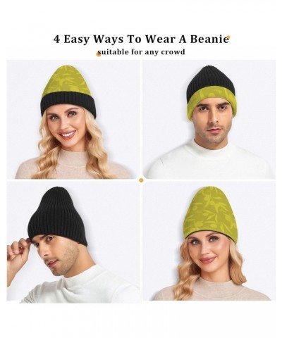 Soft Beanie Hat Black Thick Warm Hat Men Women Unisex Hat Olive Pattern Pattern $10.58 Skullies & Beanies