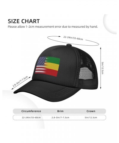 Flag of Ethiopian and USA Baseball Cap Adjustable Casual Mesh Hats Duck Tongue Hat for Men Women75 Black $12.52 Baseball Caps