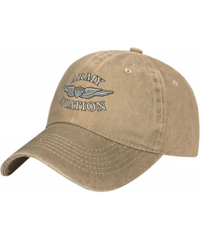 Army Aviation with Aircrew Wing Denim Baseball Cap Hat Adjustable Cowboy Hat Natural $10.32 Baseball Caps