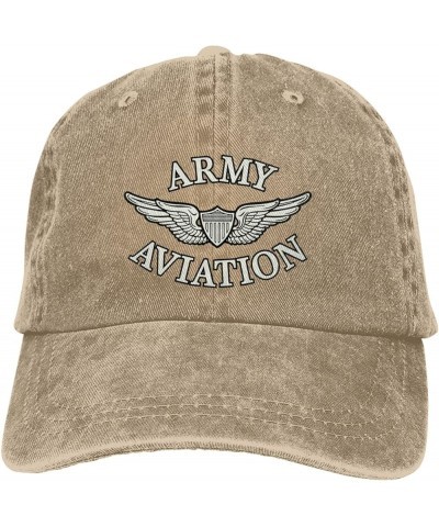 Army Aviation with Aircrew Wing Denim Baseball Cap Hat Adjustable Cowboy Hat Natural $10.32 Baseball Caps