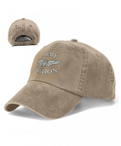 Army Aviation with Aircrew Wing Denim Baseball Cap Hat Adjustable Cowboy Hat Natural $10.32 Baseball Caps