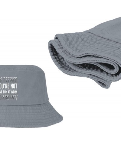 Retirement Gift for Men Women I'm Retired You're Not Have Fun at Work Tomorrow Bucket Hats Bucket Hat Flodable Men Light Grey...