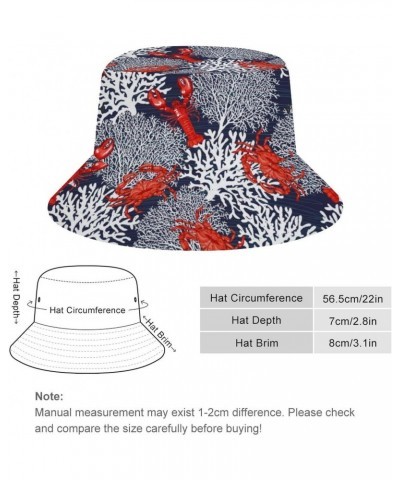 Crabs Lobsters Bucket Hat Beach Sun Hat Fishing Hat for Men Women Teens $11.39 Bucket Hats