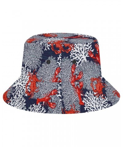 Crabs Lobsters Bucket Hat Beach Sun Hat Fishing Hat for Men Women Teens $11.39 Bucket Hats